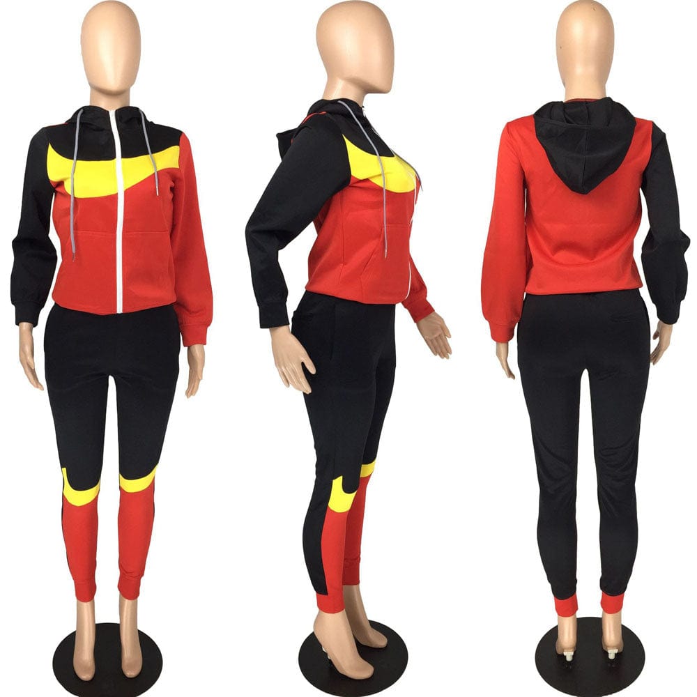 solid color plus size two pieces jogging suit women sweat suit