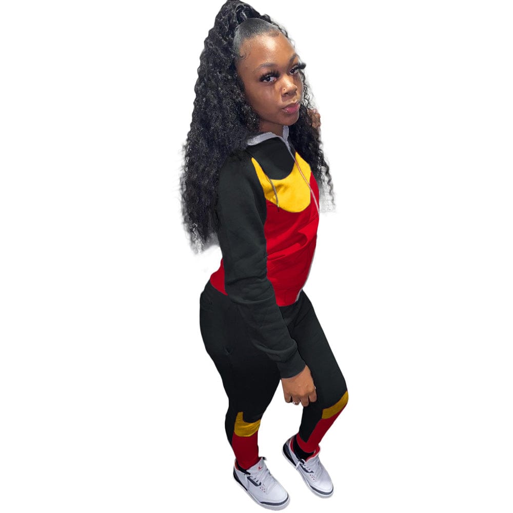 solid color plus size two pieces jogging suit women sweat suit