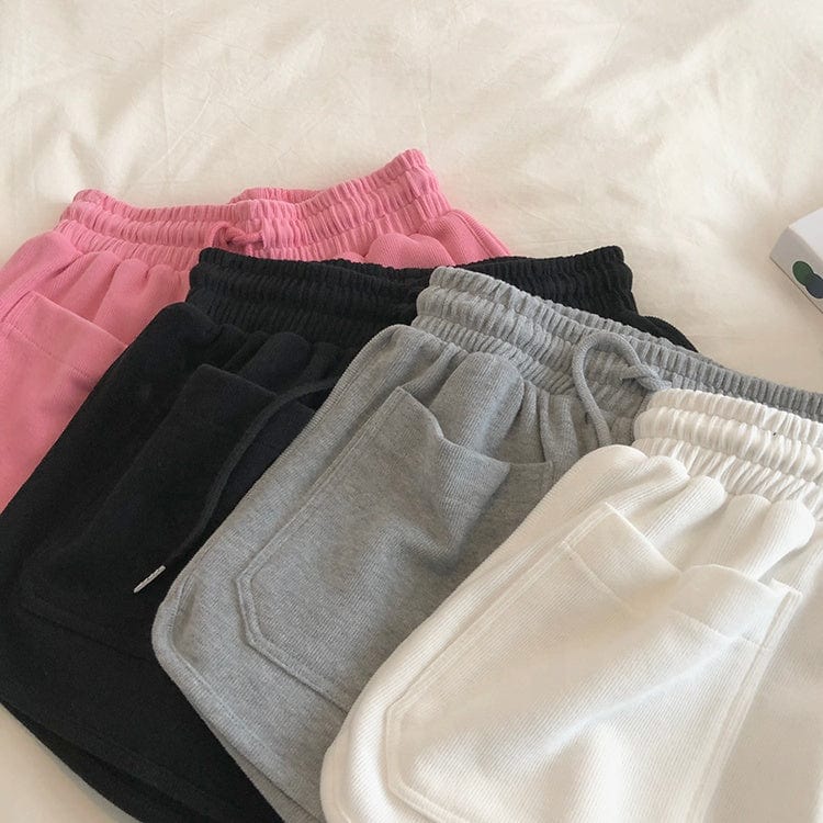 Sports shorts women's summer street style high waist loose and thin a-line hot pants wide leg pants casual yoga pants women