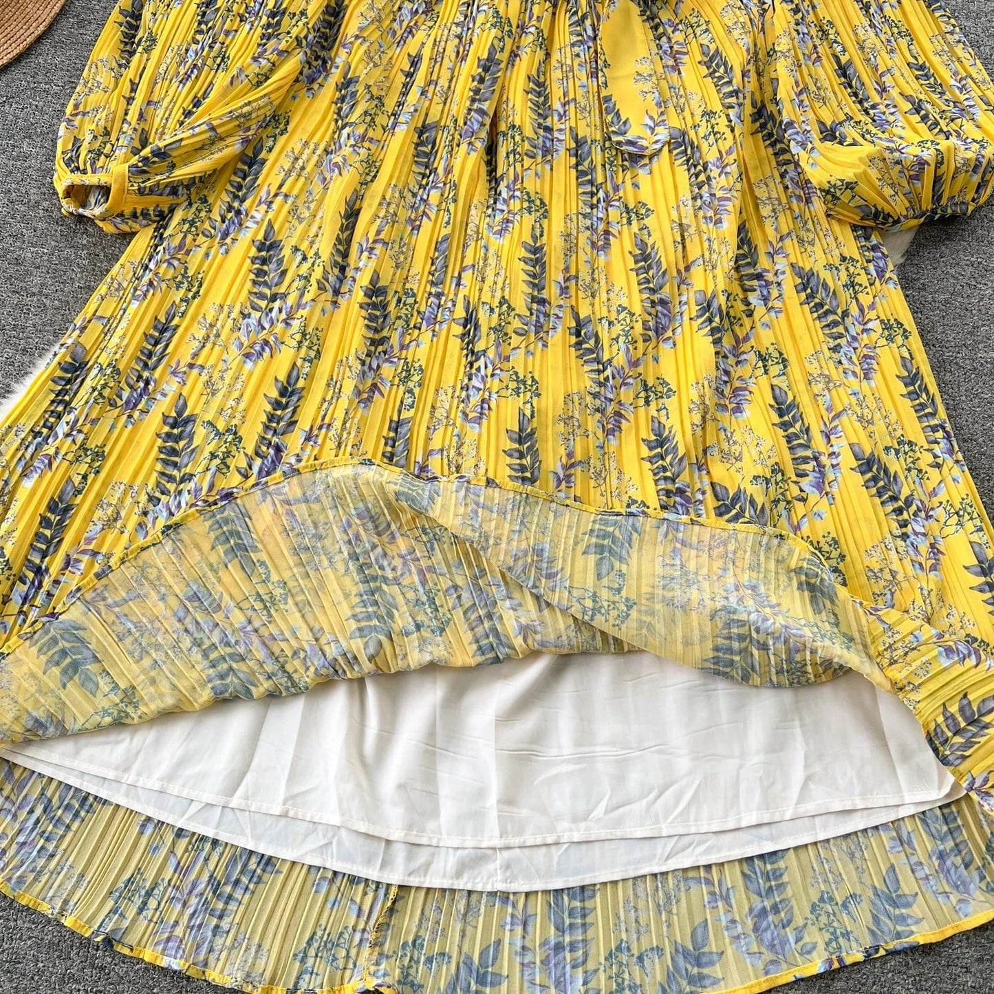 Spring Fairycore O-neck Tunic Midi Dress For Women Lantern Sleeve Empire Floral Ladies Elegant Dresses