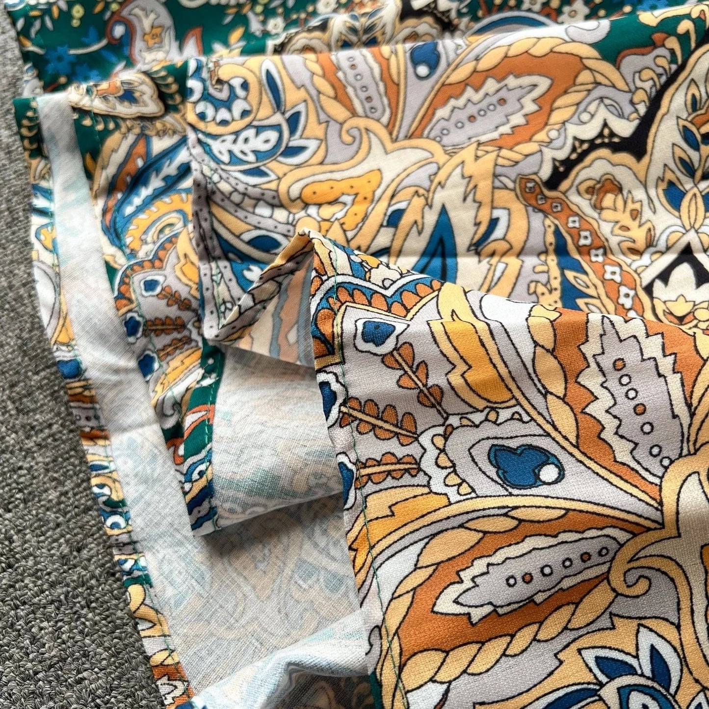 Spring Full Sleeve Stand Collar Print Casual Dress Women High Waist Lantern Sleeve Midi A-line Dress Ladies Elegant Dresses