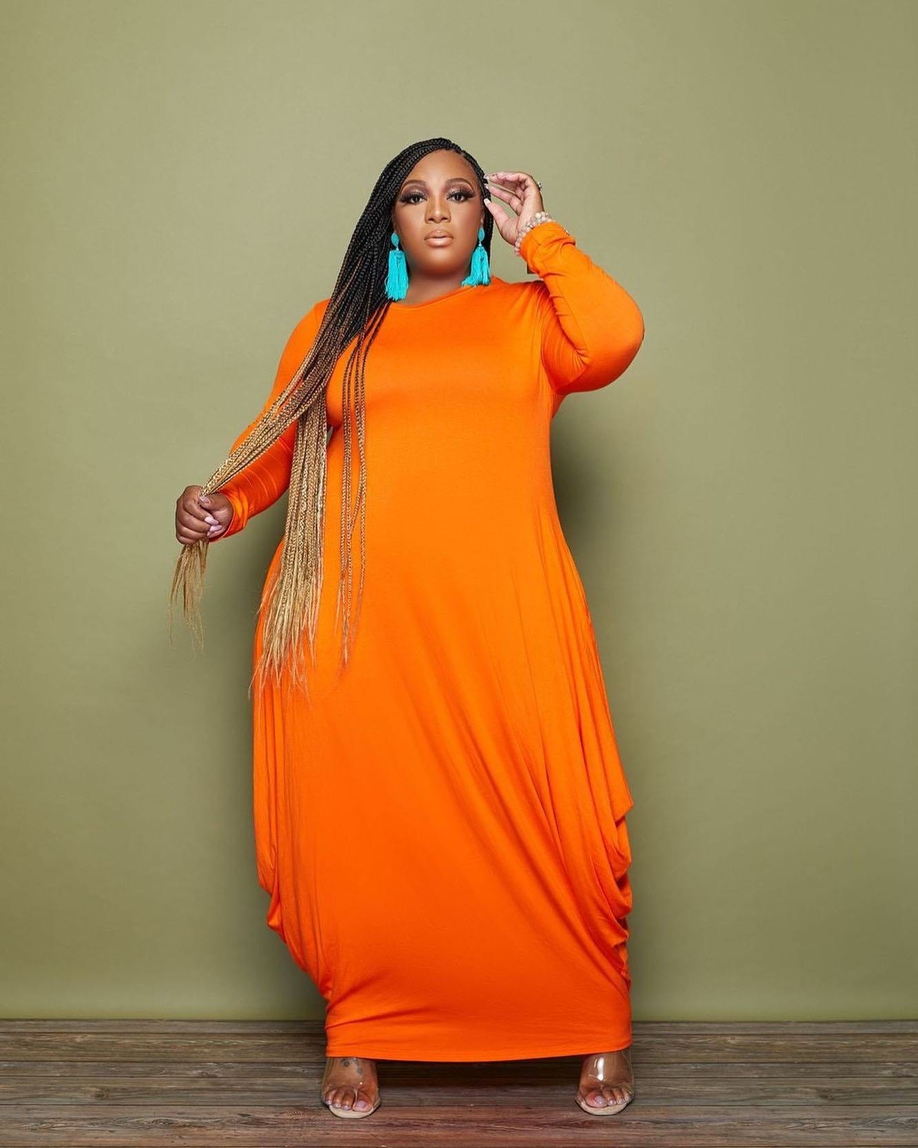 SQ-90091 Plus Size New Autumn And Winter Women'S Clothing Irregular Solid Color Women Full Sleeve Dress