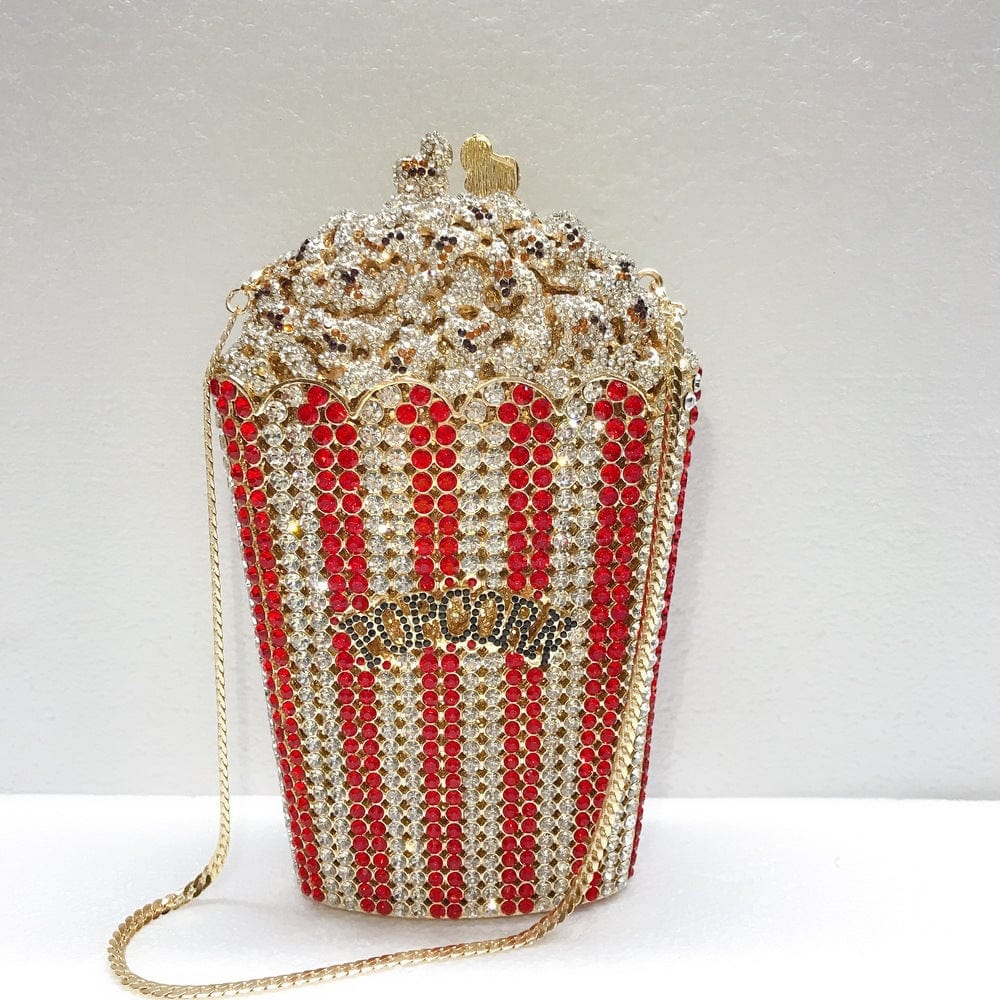 Standard Size / 2 JANHE Bling sac a main bolsa Besg Sparkling Ladies Crystal Diamond Party Metal Evening Bags Popcorn Box Purse Handbags For Women