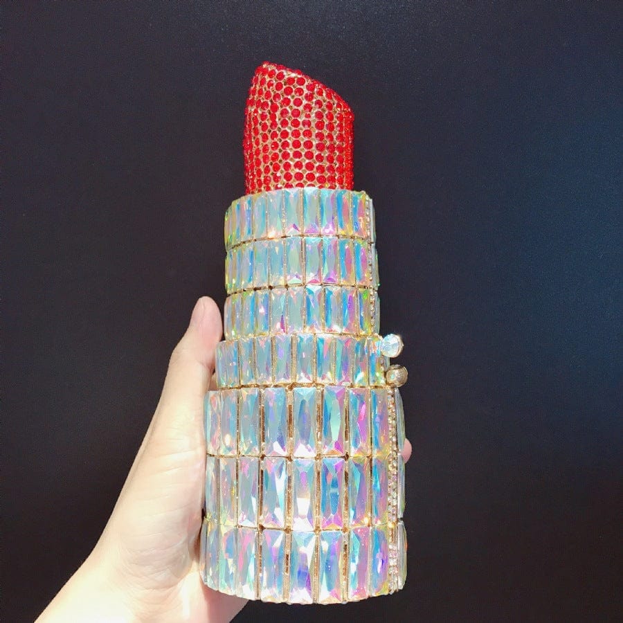 Standard Size / 26 JANHE Crystal French Fries Chips Clutch Shoulder Begs Metal Chain Women Evening Box Bags Wedding Party Purse Rhinestone Handbags