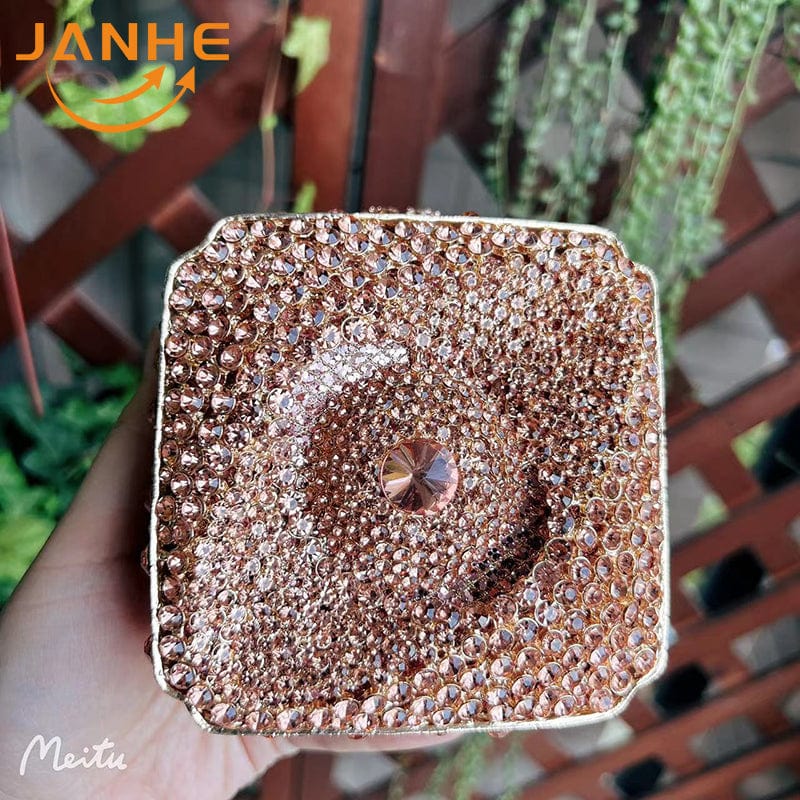 Standard Size / 6 JANHE carteras Bolsas Female Lady Crystal Hand Bags Bling Eye Rhinestone Diamond women's clutches Evening Bags