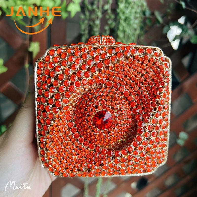 Standard Size / 7 JANHE carteras Bolsas Female Lady Crystal Hand Bags Bling Eye Rhinestone Diamond women's clutches Evening Bags