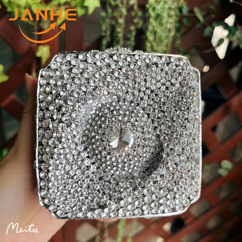 Standard Size / 8 JANHE carteras Bolsas Female Lady Crystal Hand Bags Bling Eye Rhinestone Diamond women's clutches Evening Bags
