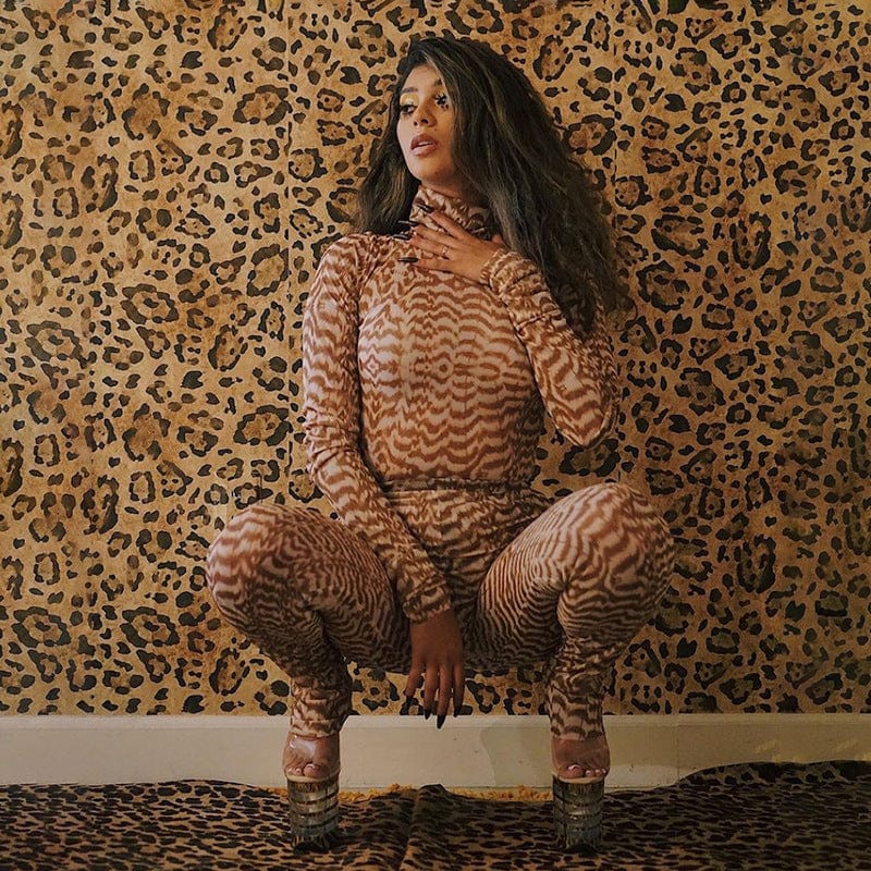 summer 2 piece bodycon sets fall sexy leopard two piece pants set women clothing