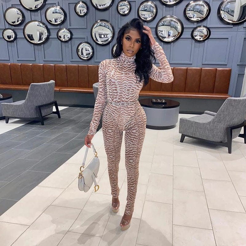 summer 2 piece bodycon sets fall sexy leopard two piece pants set women clothing