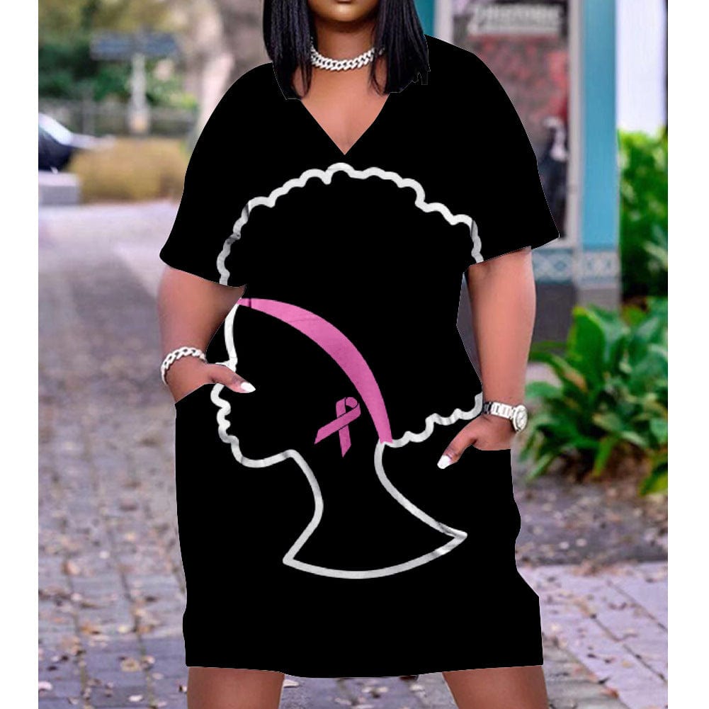 Summer African Women Custom Printing Casual Loose Beach Dress Plus Size