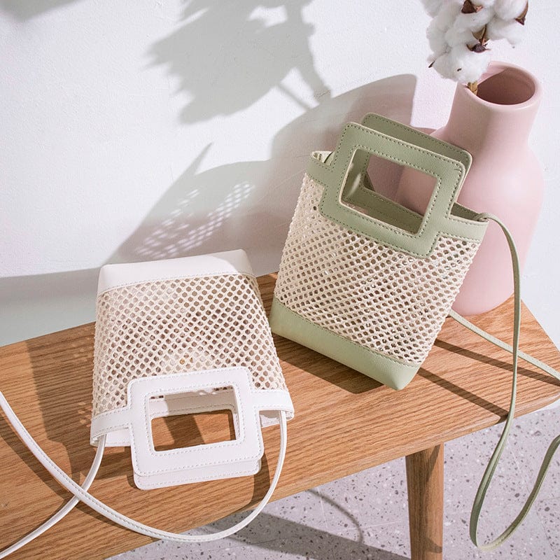 Summer Beach Bag 2022 New Trendy Luxury Woven Bucket Bag Crossbody Shoulder