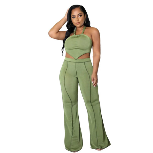 Summer Casual Sleeveless Sexy Plus Size Two Piece Outfit Set Women