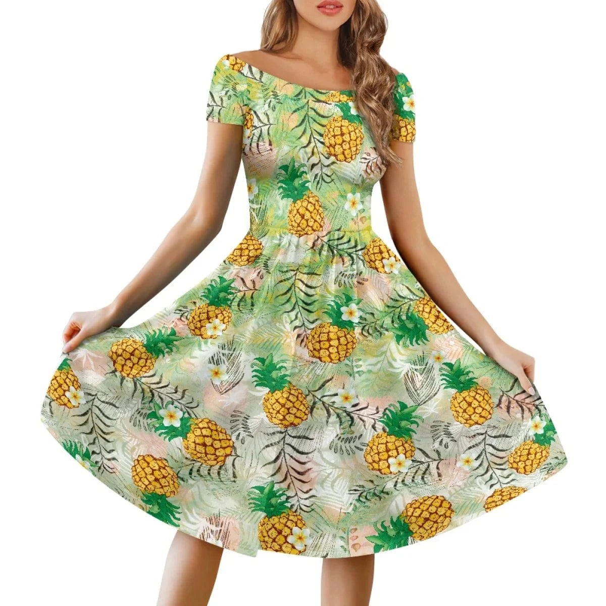 Summer Dresses for Women Casual Tshirt Short Sleeve Hawaii Floral Sundress Beach Cover Ups Women's Clothing Summer 2023 Dresses
