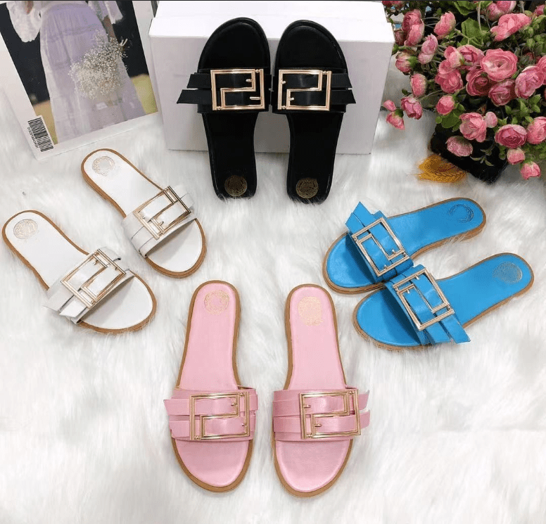 summer spring sandals high quality printed chic shoes wholesale price 2022 new fashion slip on slides flat with slippers