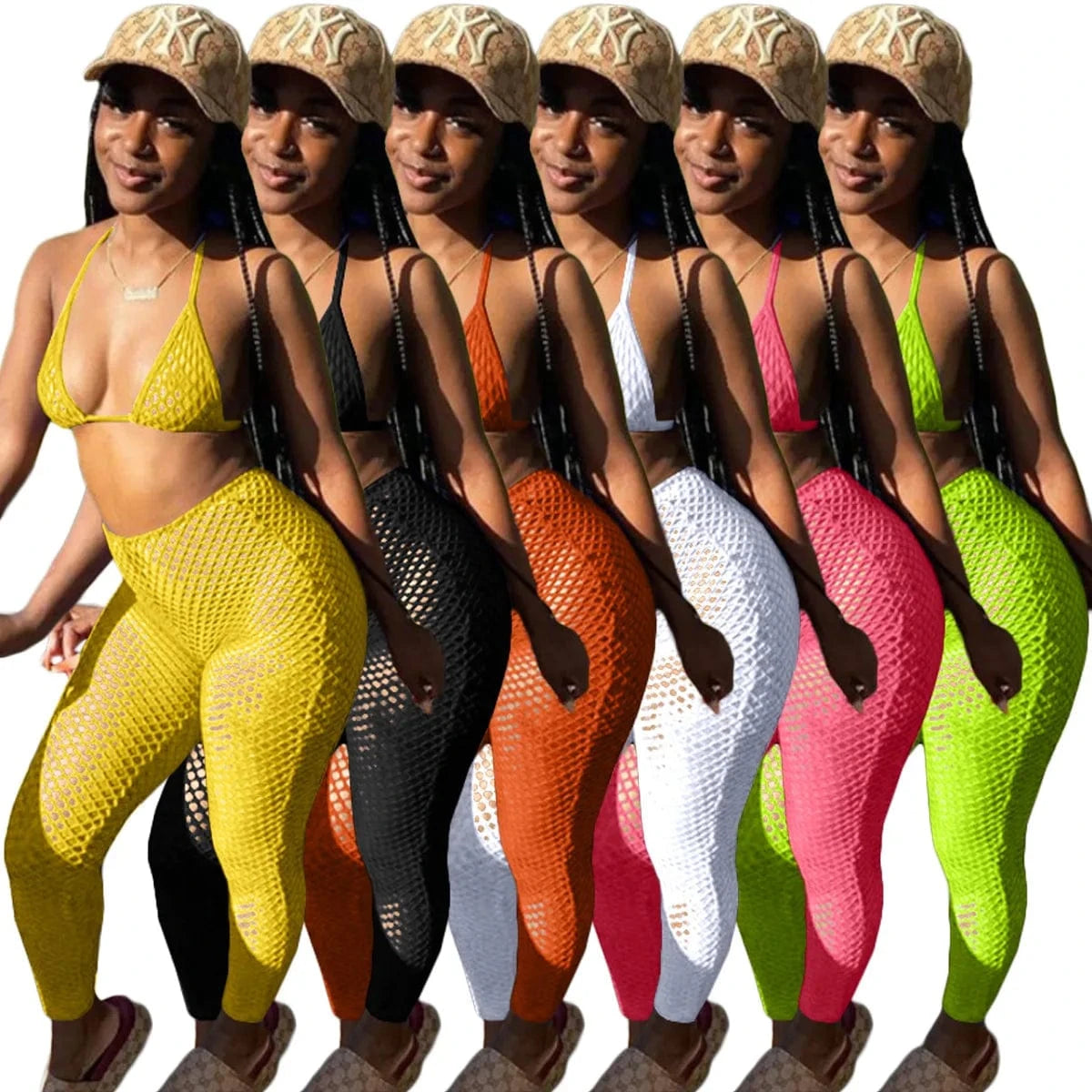 Summer Swimwear & Beachwear Mesh Sexy Beach Wear Ladies Bra Panties pants 3 Piece Set Women Bikinis Outfit With Briefs