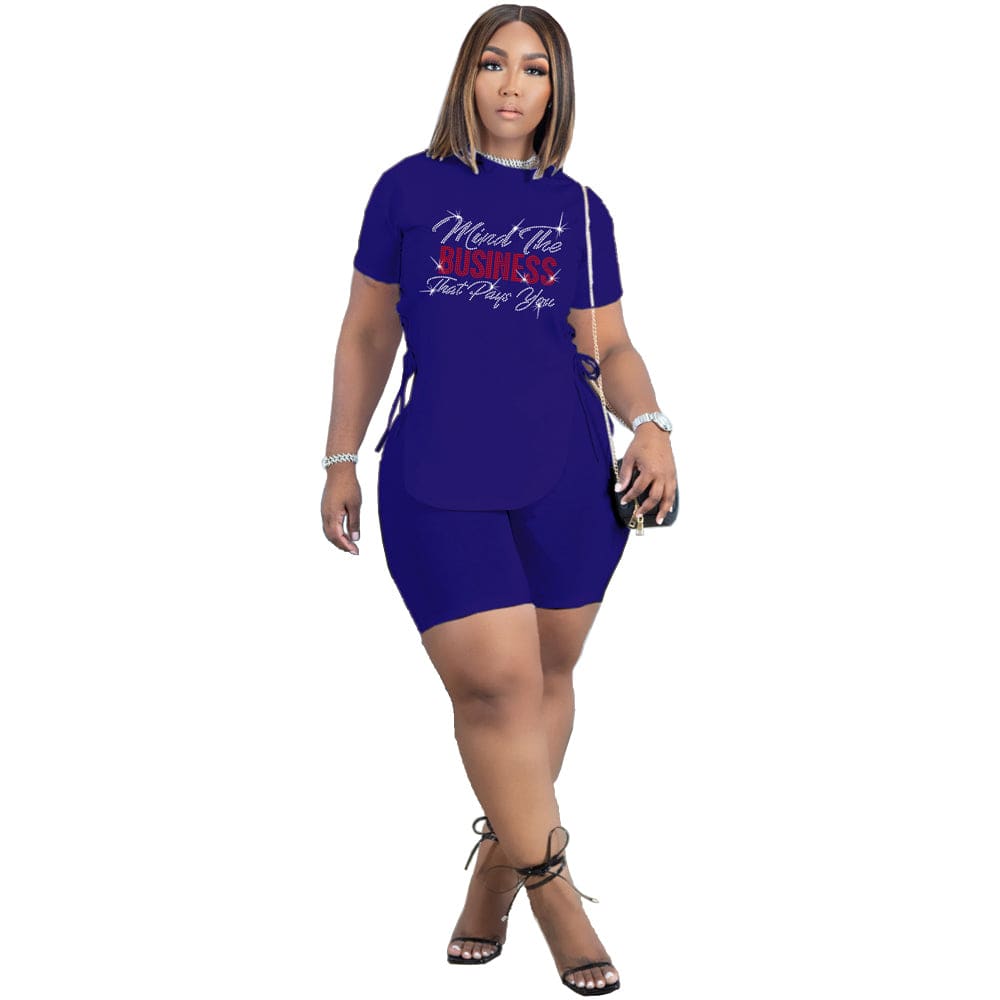 Summer women apparel clothing slits two-piece set
