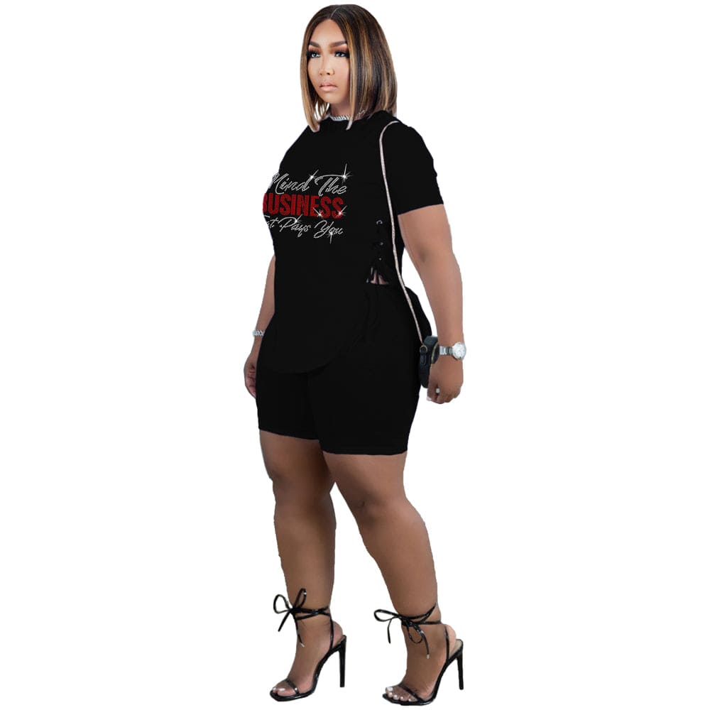 Summer women apparel clothing slits two-piece set