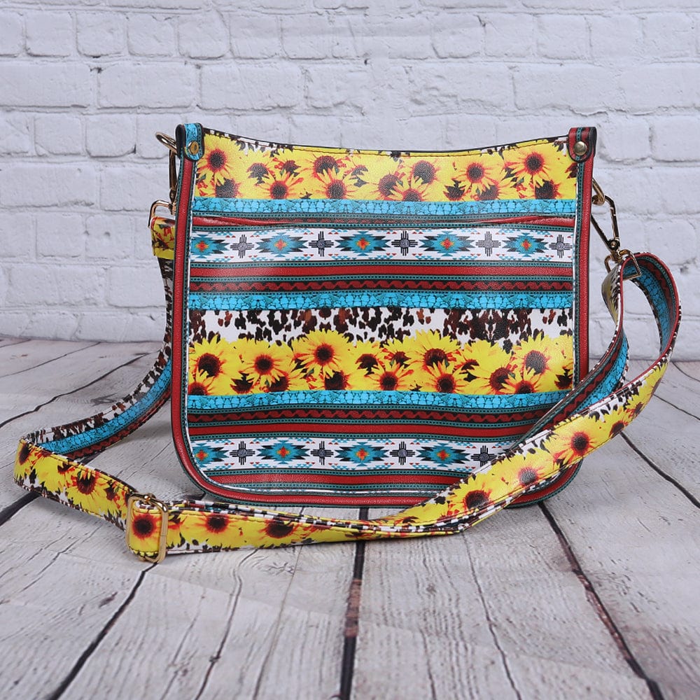 Sunflower Drop shipping The Turnaround Cross-Body Bag Leather Messenger Bag Adjustable Guitar Strap Vegan Crossbody Messenger Bag