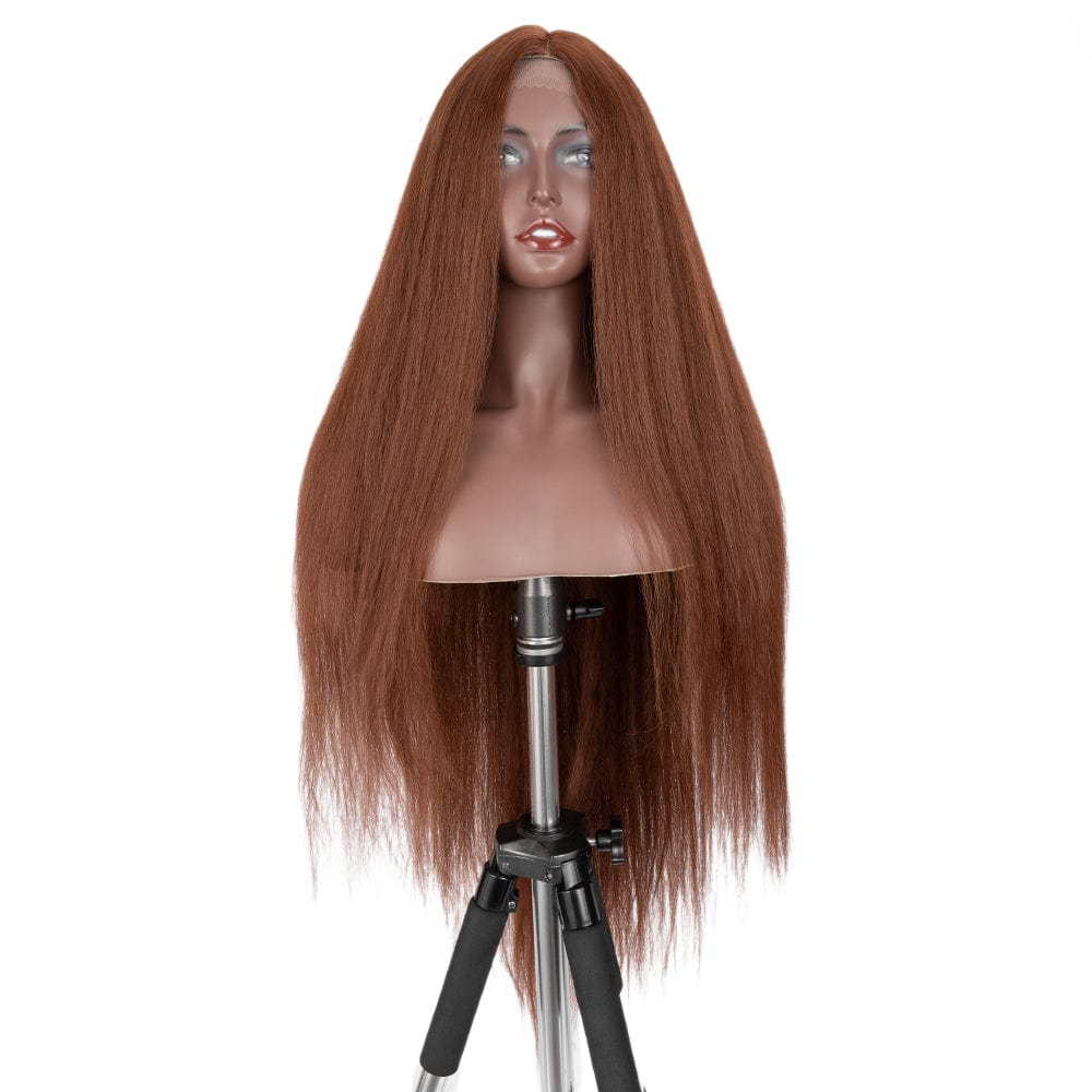 Super Long and Soft Silky Straight Ombre Heat Resistance Synthetic Lace Front Wig Blonde Synthetic Wig For Black Women