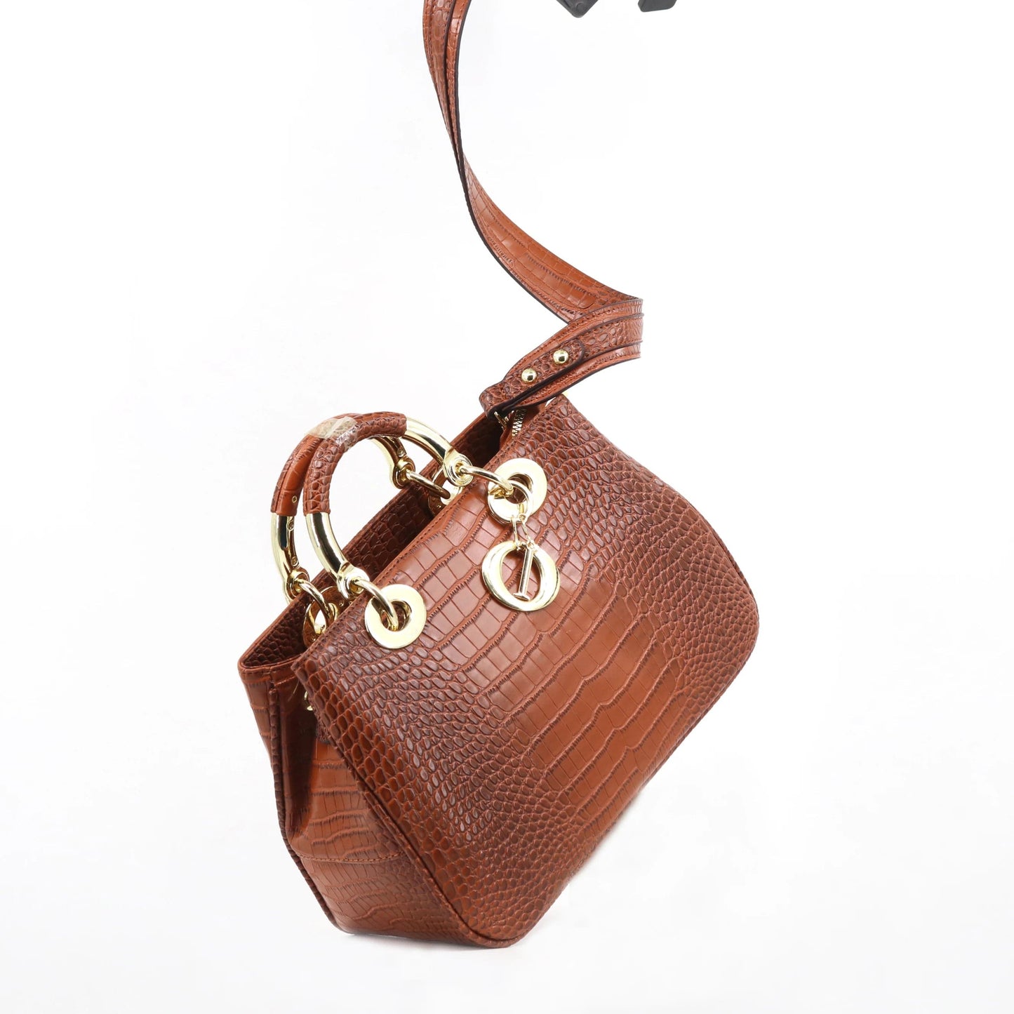 Supper product women's handbag quality crocodile leather shoulder bag for ladies fashion designer bag metal handle female bag 33