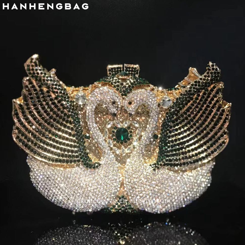 Swan Malachite Green Women pocket Lipstick Rainbow Violin diamond party skull handbag rhinestone ice cream clutch popcorn fox purse evening bags