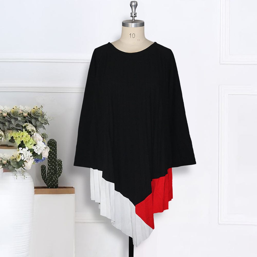Sweet Autumn Three Colors Patchwork Pleat Women Mini Casual Dresses