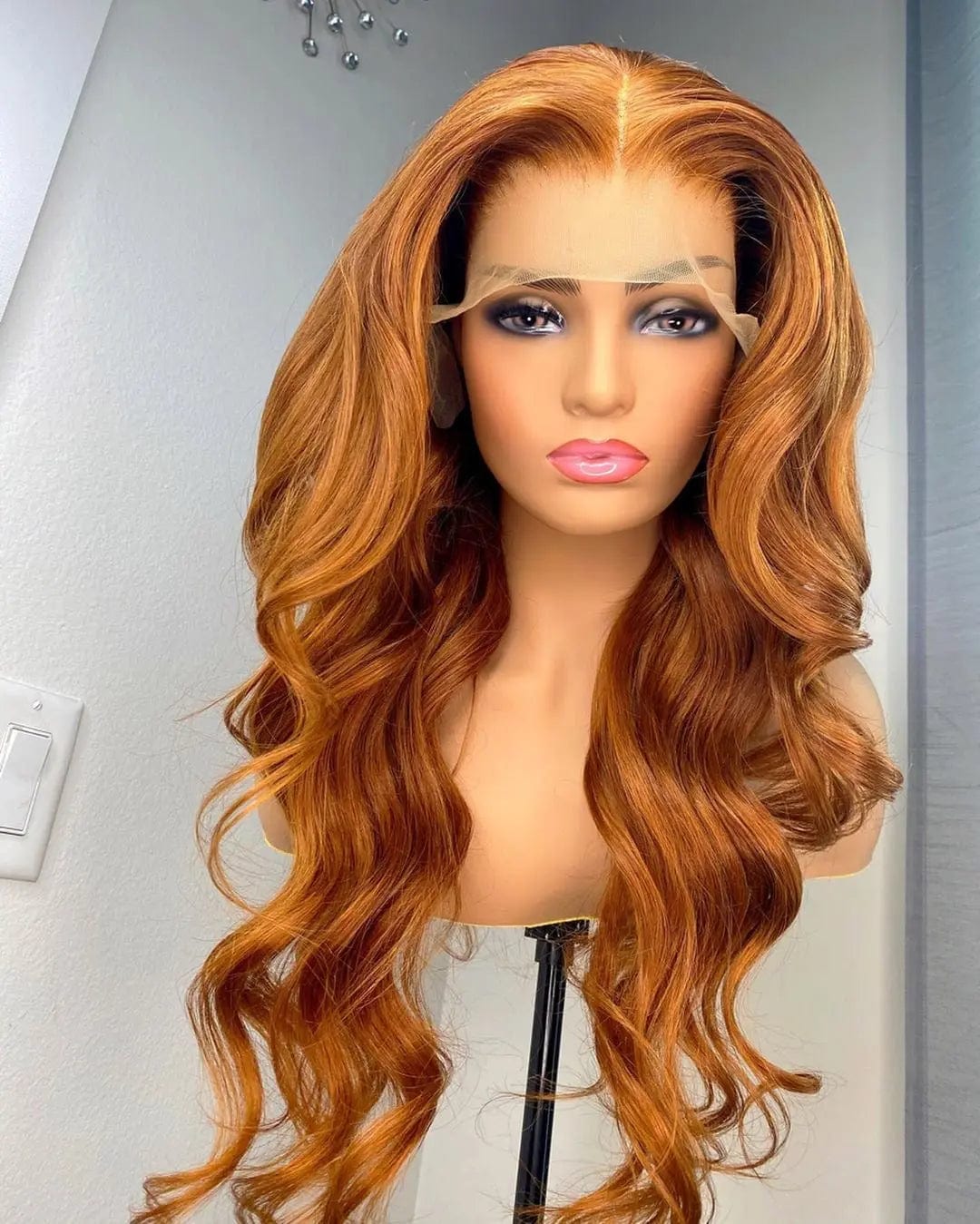 Swiss Lace Ginger Blonde Orange Color Loose Wave
