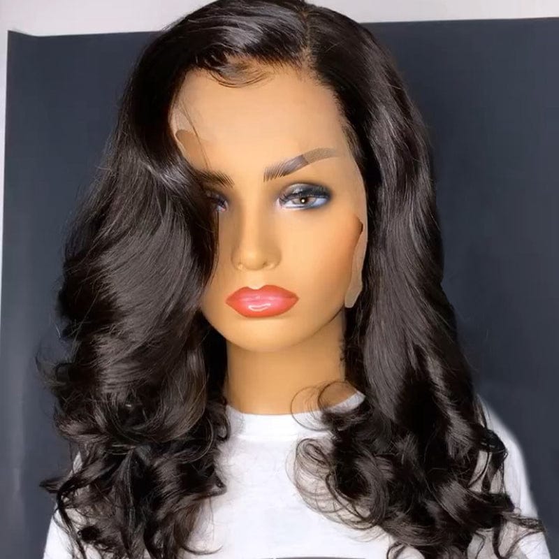 Swiss Lace Ombre Honey Blonde Color High Ponytail Body Wave Cuticle Aligned Human Hair HD Lace Front Wigs