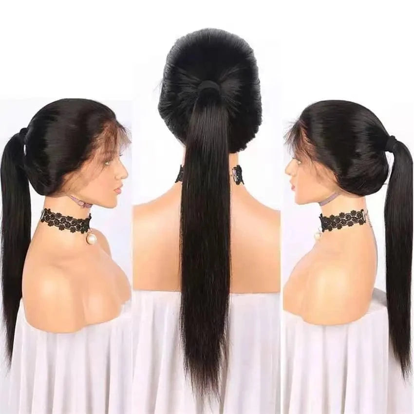 synthetic human hair lace front wigs for Black Women lace 13X4  lace density 130% 150% 180% straight hair