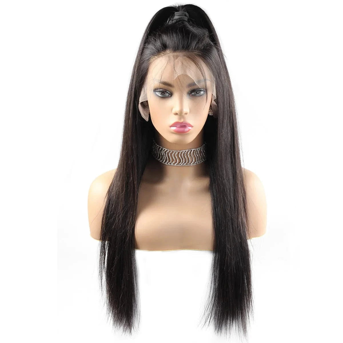 synthetic human hair lace front wigs for Black Women lace 13X4  lace density 130% 150% 180% straight hair