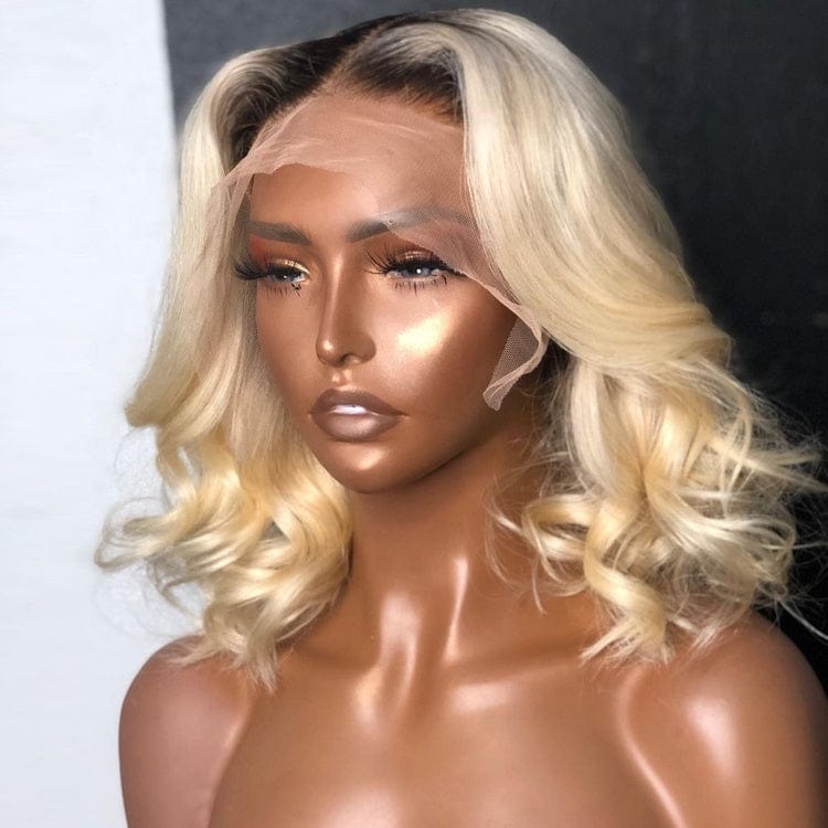 T- Lace Wig Luxury Natural Black /613 color Short Body Wave Human Hair Blonde Wigs 13*5 T- Part Lace Front Wig