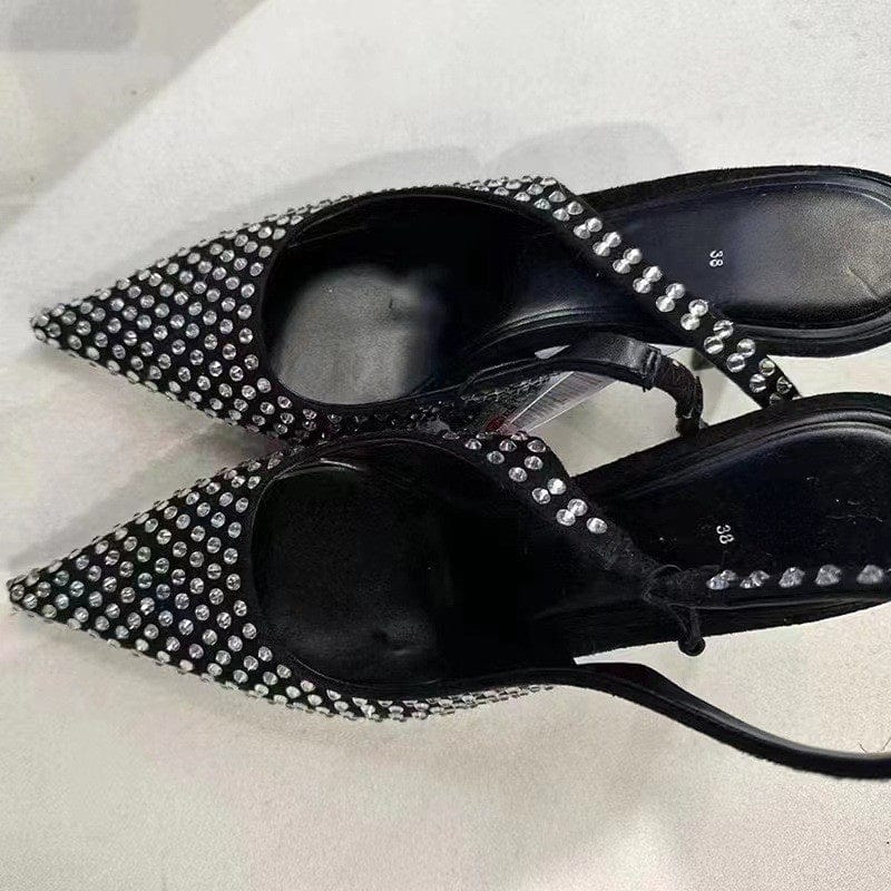 Talon Slingback  Full Crystal Luxury Covering Stiletto Rhinestone Designer Heels for Women