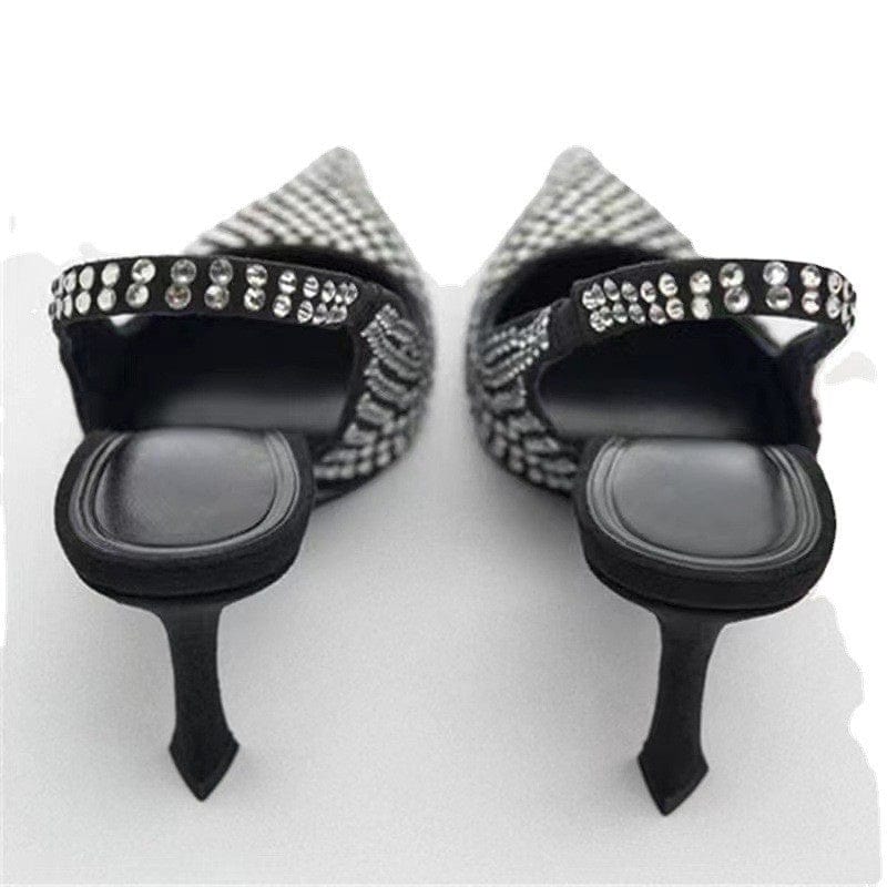 Talon Slingback  Full Crystal Luxury Covering Stiletto Rhinestone Designer Heels for Women