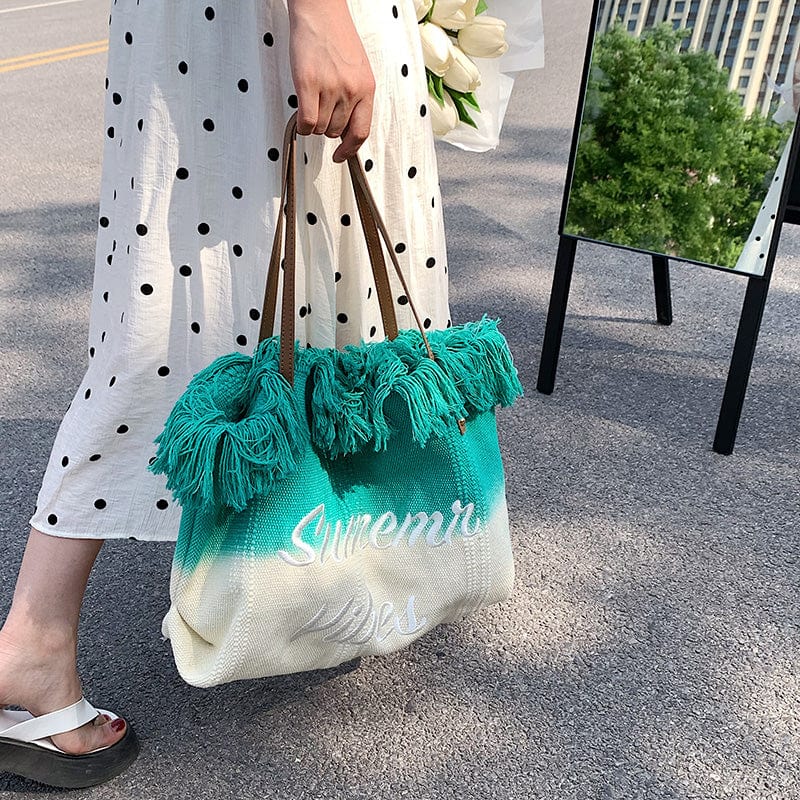Tassel Big Hand Bags Ladies Shoulder Large Capacity Textile Tote Bags Women Handbags Ladies Luxury 2022