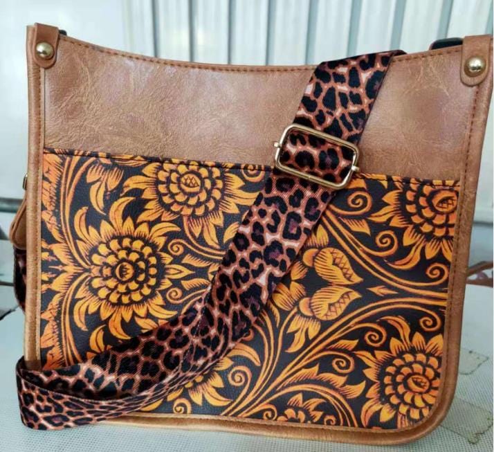 Tooled Ieather Fashion Women Handbags Shoulder Purse PU Leopard Tote Set  Strap Bag Ahdorned Vegan Leather Messenger Bag Drop Shipping