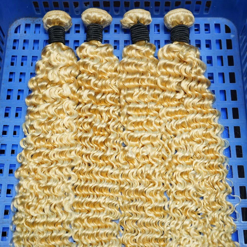 Top grade hair extension,double weft 613 hair bundles,100% Natural cheap 613 color weave human hair bundles with frontal