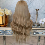 Top Grade Shiny Blonde Color Body Wave Pre Plucked Full European Virgin Hair Lace Frontal Closure Wigs For Women