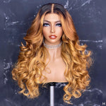Top Grade Shiny Blonde Color Body Wave Pre Plucked Full European Virgin Hair Lace Frontal Closure Wigs For Women