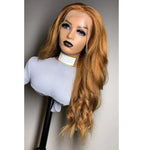 Top Grade Shiny Blonde Color Body Wave Pre Plucked Full European Virgin Hair Lace Frontal Closure Wigs For Women