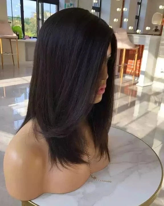 Top Quality European Hair Bob Wigs Swiss Lace Frontal Short Style Super Double Drawn Cuticle Aligned Virgin Hair Glueless Wig