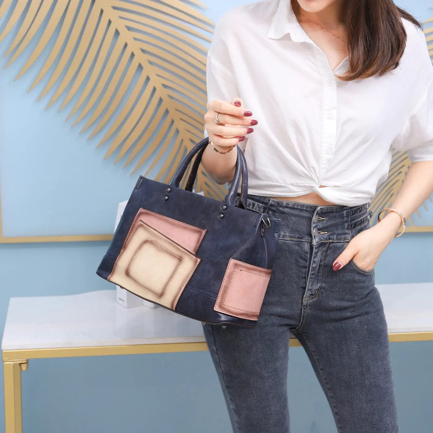 Top Quality Genuine Leather Handbags for Women Luxury Brand Ladies Shoulder Tote Bag For Women Large Size Leather  Hand Bags