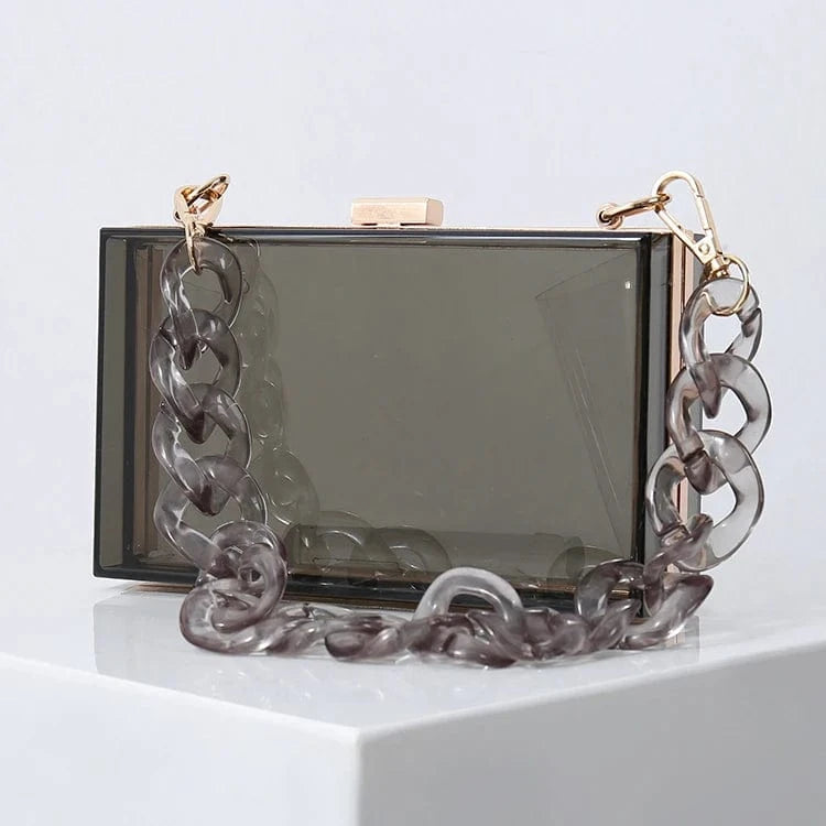 Transparent black Special offer multi-colored ladies hand bag custom design clear acrylic purse bag