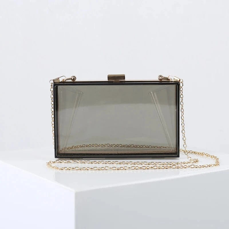 Transparent black Women wedding party transparent box purses clear acrylic clutch