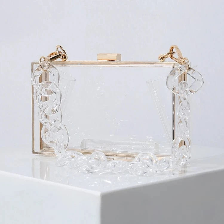 Transparent Special offer multi-colored ladies hand bag custom design clear acrylic purse bag