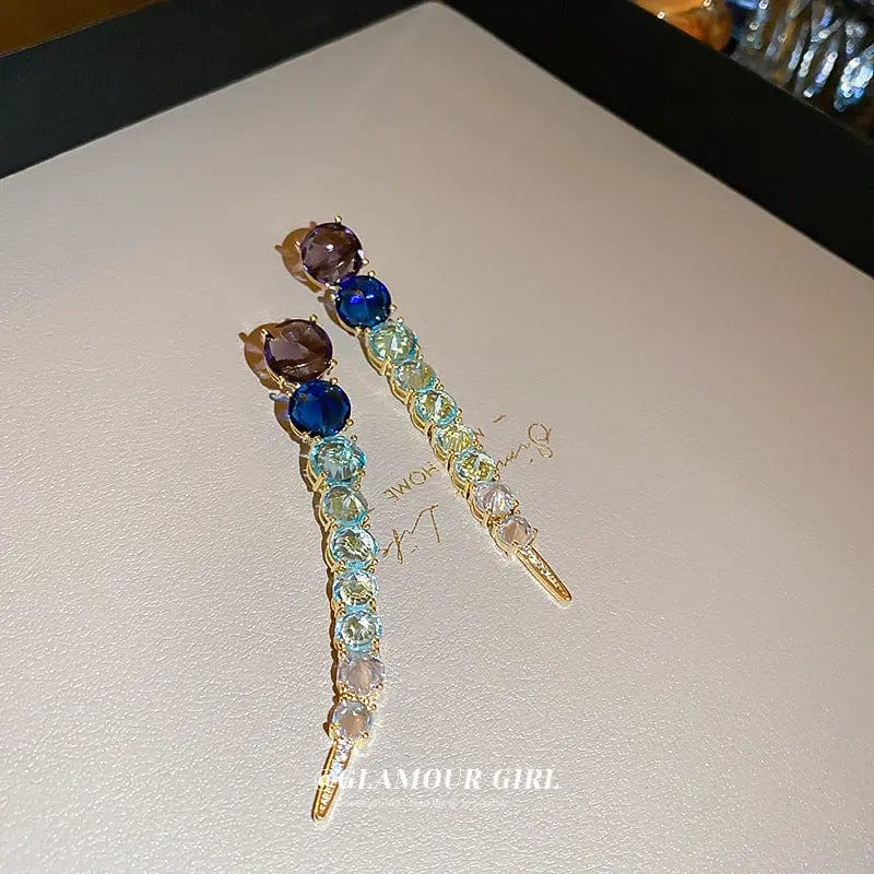 Trendy / As picture fashion zircon long crystal dangle earrings wedding