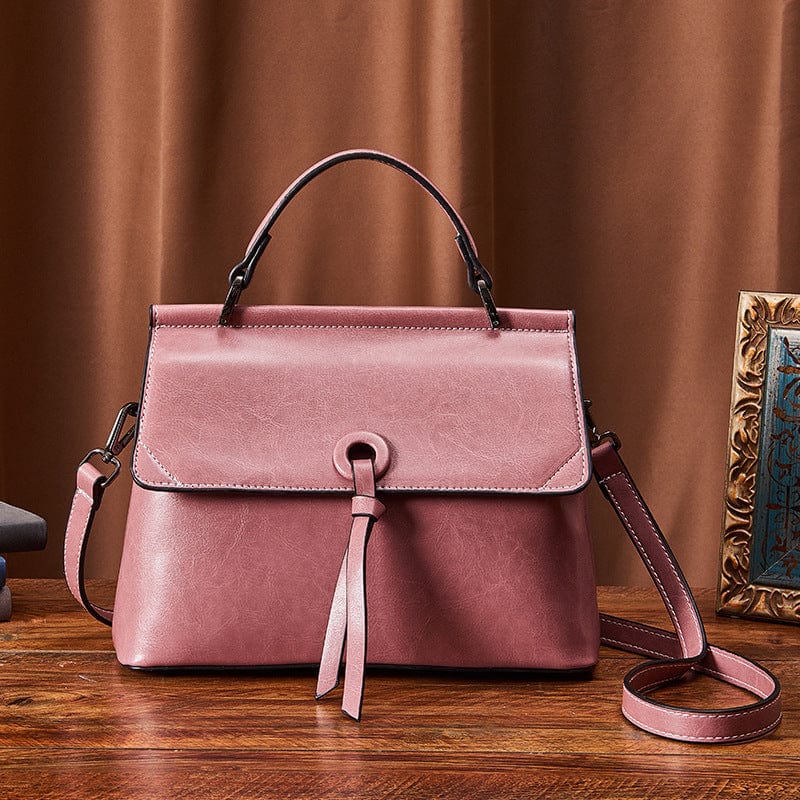 Trendy genuine leather shoulder handbag fashion logo custom crossbody bag new style vintage real ladies bags leather handbags