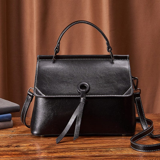 Trendy genuine leather shoulder handbag fashion logo custom crossbody bag new style vintage real ladies bags leather handbags