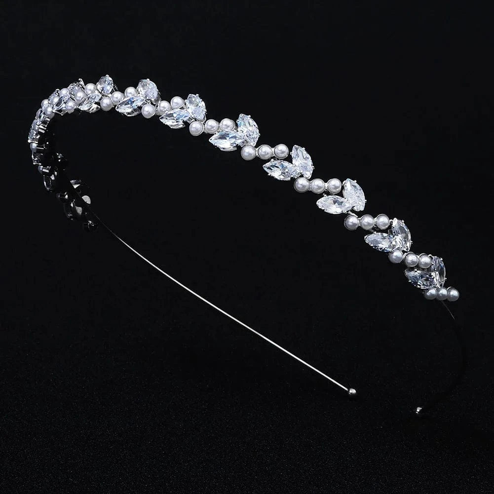 TS-J2954S Bride's Headpieces for Bridal Rhinestone Wedding Crowns and Tiaras Party Sparkle Pearl ZC Headband