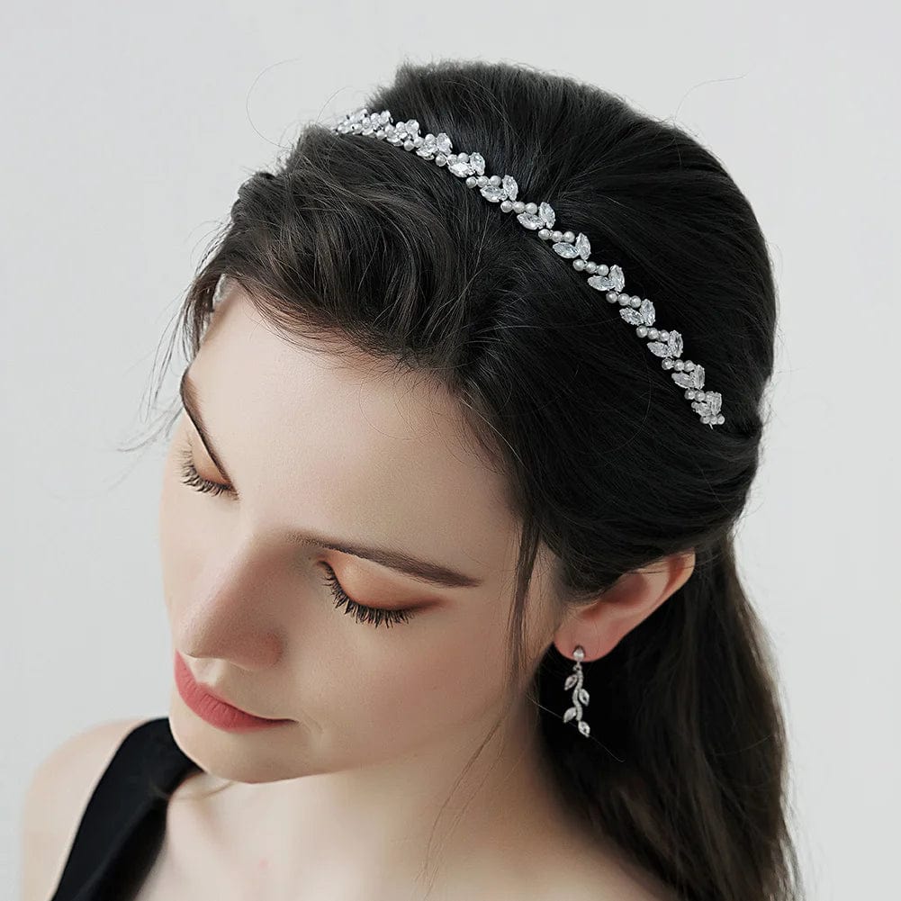 TS-J2954S Bride's Headpieces for Bridal Rhinestone Wedding Crowns and Tiaras Party Sparkle Pearl ZC Headband