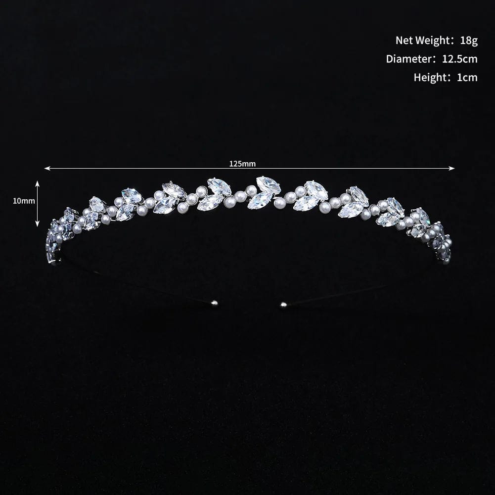 TS-J2954S Bride's Headpieces for Bridal Rhinestone Wedding Crowns and Tiaras Party Sparkle Pearl ZC Headband